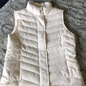 Talbots ivory puffer vest, size M
